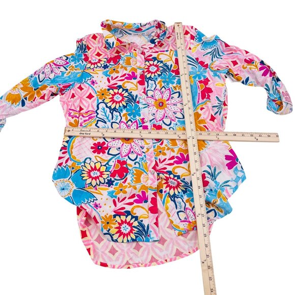 Figueroa & Flower Womens Floral Print Rayon Button-Down Shirt Top L - Picture 5 of 7